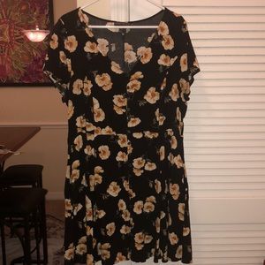Black and yellow floral dress